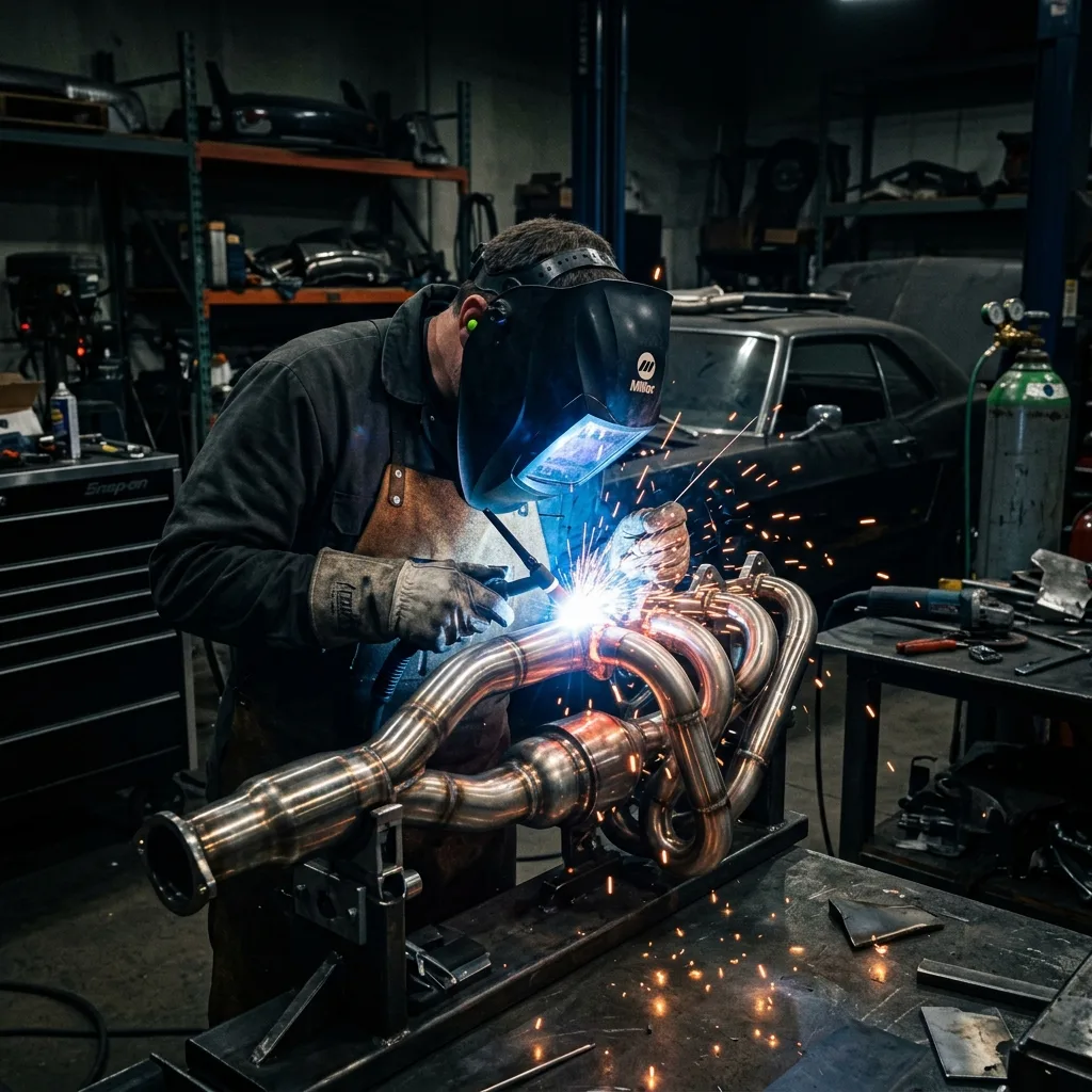 Soldadura TIG en el taller de FS Custom Welds